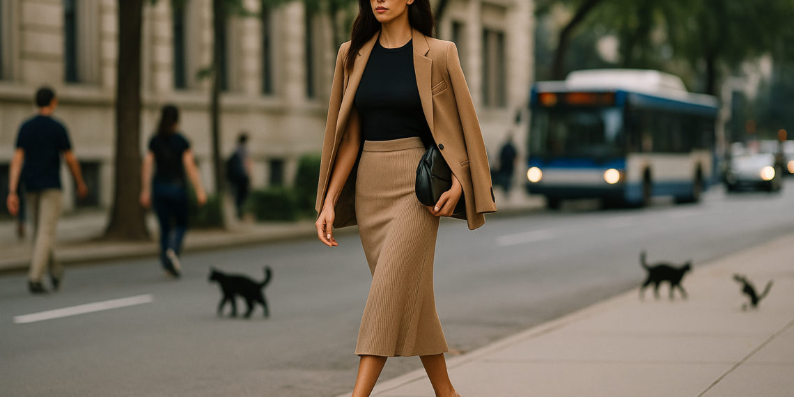 Eiza González luce muy elegante con una falda midi y sandalias de tacón en tendencia de 2026