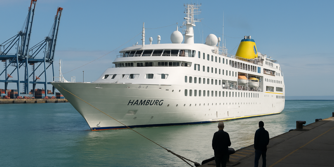 El crucero Hamburg fue recibido en el Puerto antes de continuar rumbo al sur – El retrato de Hoy