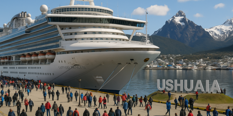 El crucero Sapphire Princess llegó a Ushuaia con casi 3.800 turistas en una jornada de alta actividad turística