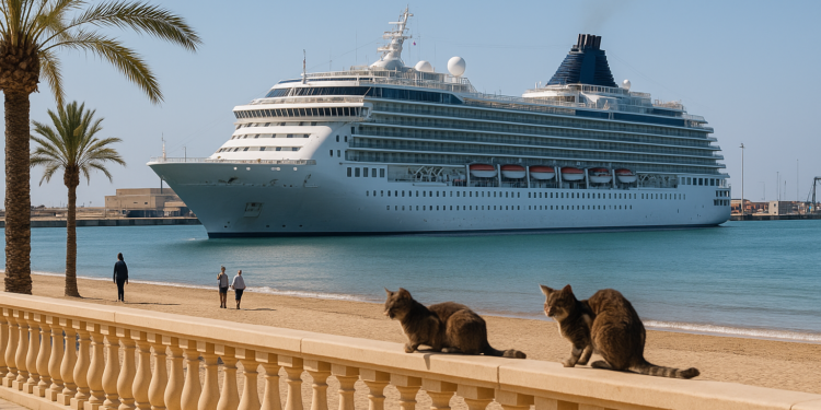 Conferencia sobre turismo de cruceros en Melilla con asistentes en un salón.