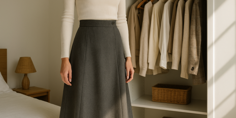 Todas deberíamos llevar una de estas faldas grises elegantes ya mismo