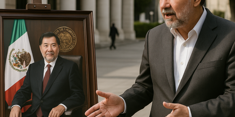 Fernández Noroña devela fotografía oficial como presidente del Senado; niega que viajes al extranjero lo desacrediten