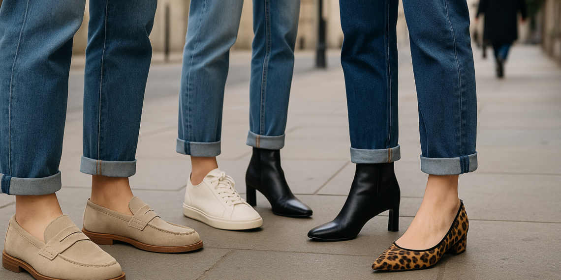 Cómo llevar jeans con ruedo doblado con zapatos en tendencia para enero 2026, según las pasarelas
