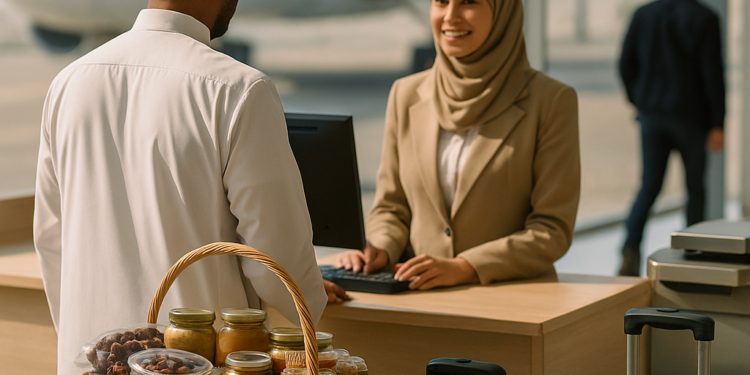 Una chica entrando al aeropuerto con una maleta grande