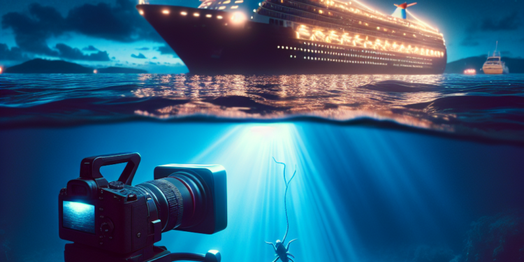 Arrojó una cámara al océano de noche y lo que apareció bajo un crucero en Bahamas dejó a todos sin palabras
