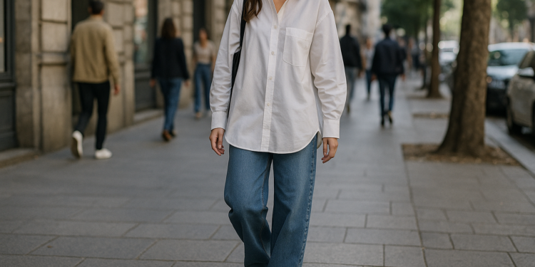 Las blusas largas son tendencia y se llevan con baggy jeans en Primavera-Verano 2026