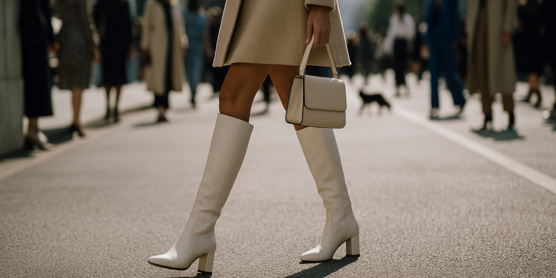Las botas blancas elegantes se llevan como en las pasarelas de Primavera-Verano 2026