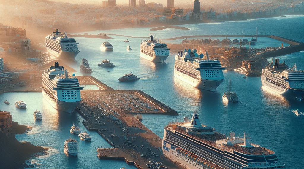 Cruceros en el puerto de Santa Cruz de Tenerife.