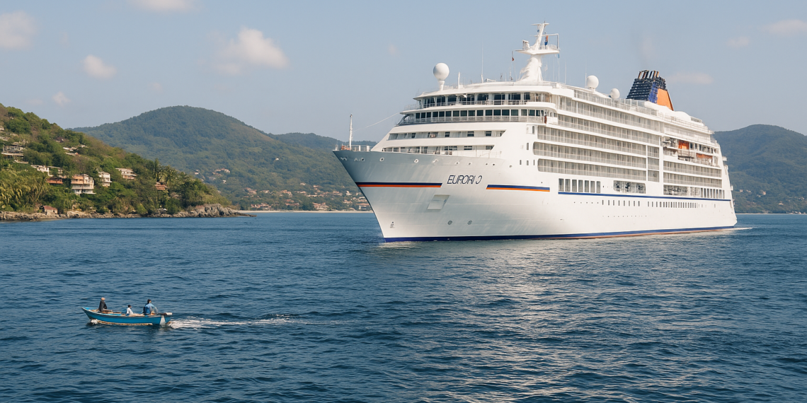 Arriba crucero MS Europa 2 a Zihuatanejo, el primero del 2026