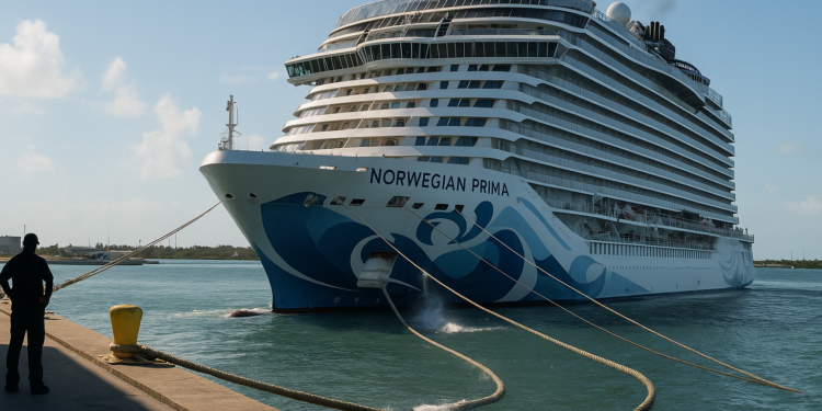 Norwegian Prima sufre rotura de sus lineas de amarre en Puerto Cañaveral