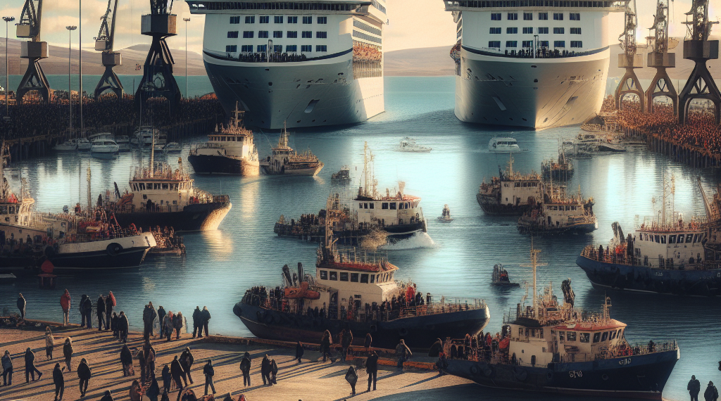 Operativo simultáneo en Puerto Madryn por el arribo de los cruceros Viking Jupiter y Marina