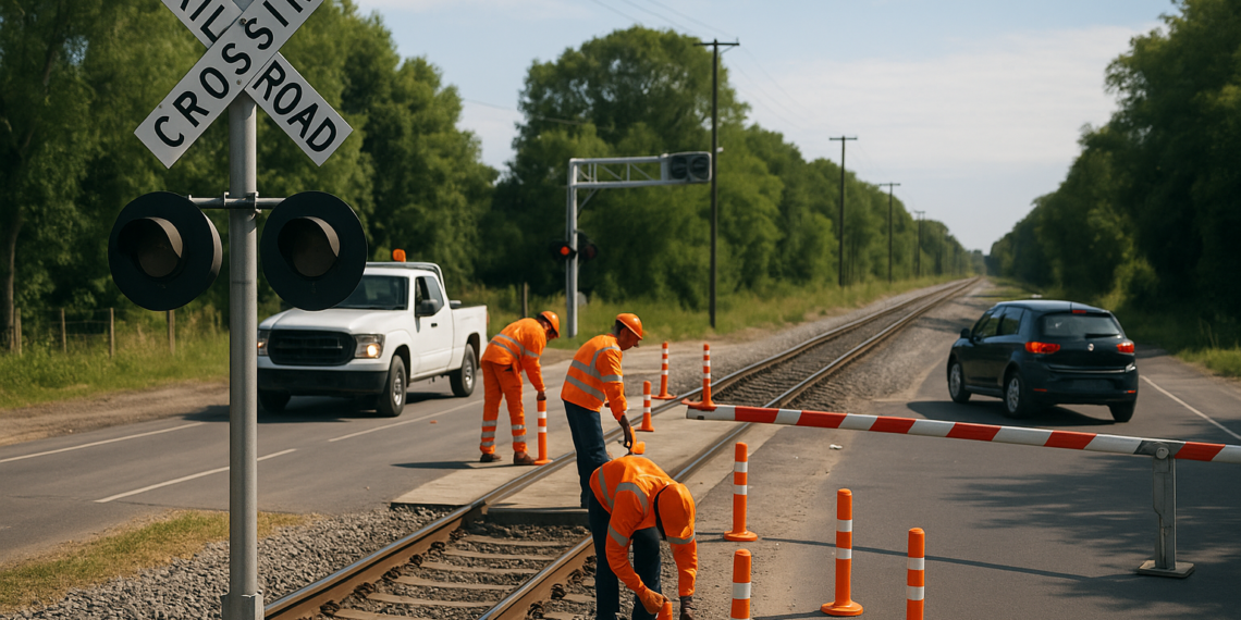 En Fortín fortalecen seguridad vial en crucero del ferrocarril