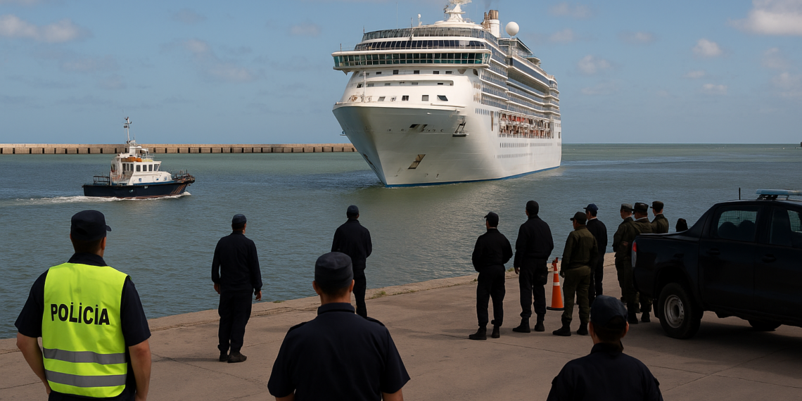 Prefectura desplegó un amplio operativo para que un crucero recale en Mar del Plata