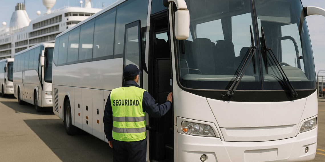 Seguridad y Transporte fiscalizan buses tras arribo de crucero de Silversea a Epaustral