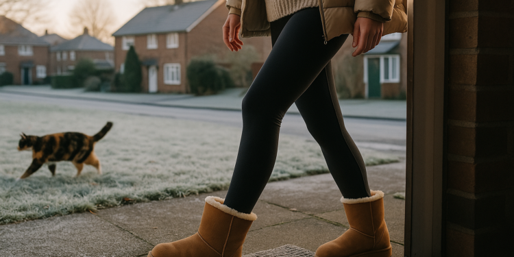 Si odias las mañanas frías, Jennifer Lawrence consiguió la solución con botas UGG calientitas y leggings