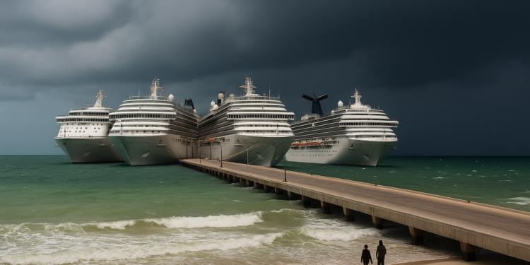 Tres cruceros llegan a Progreso; mal tiempo ocasiona baja derrama económica