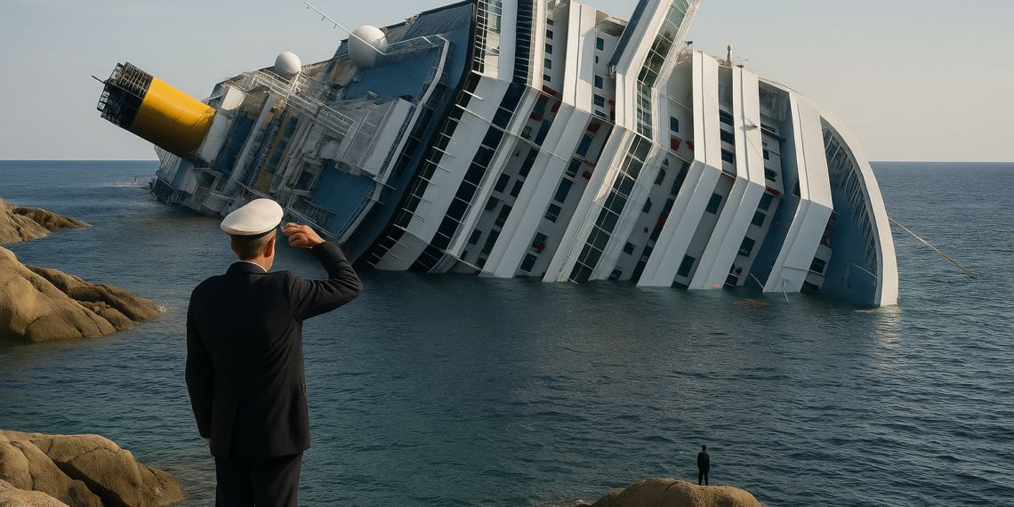 Un “saludo marítimo”, órdenes malinterpretadas y un capitán calificado de “idiota”: cuando naufragó el crucero más grande de Italia