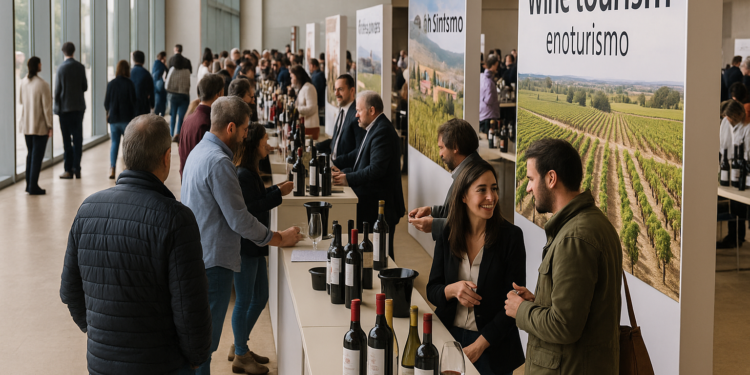Presentación de la Feria Internacional de Enoturismo con el director general de Abadía Retuerta, Enrique Valero, y el director general de Feria de Valladolid, Alberto Alonso.