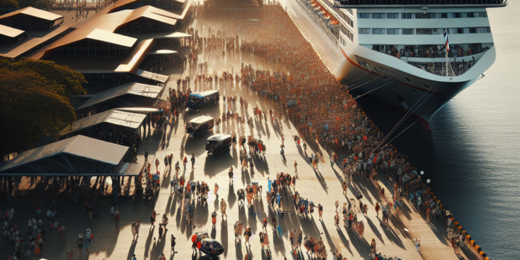 Según autoridades de CORSATUR, unas 3,000 personas arribaron a El Salvador en el crucero Zuiderdam. / Foto cortesía Secretaría de Prensa