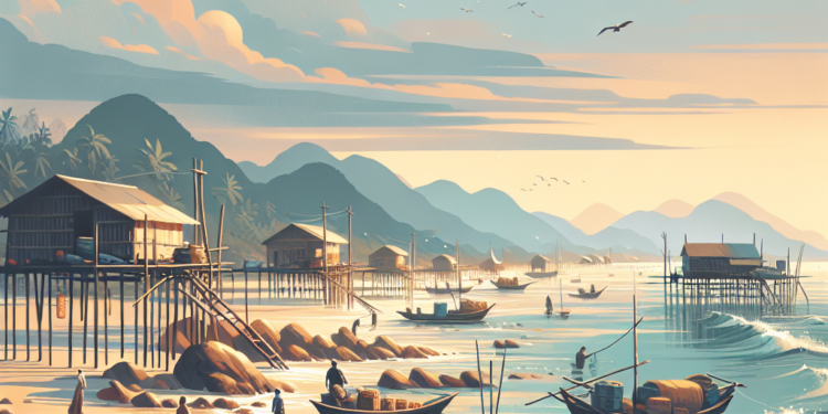 marisco y hórreos frente al mar