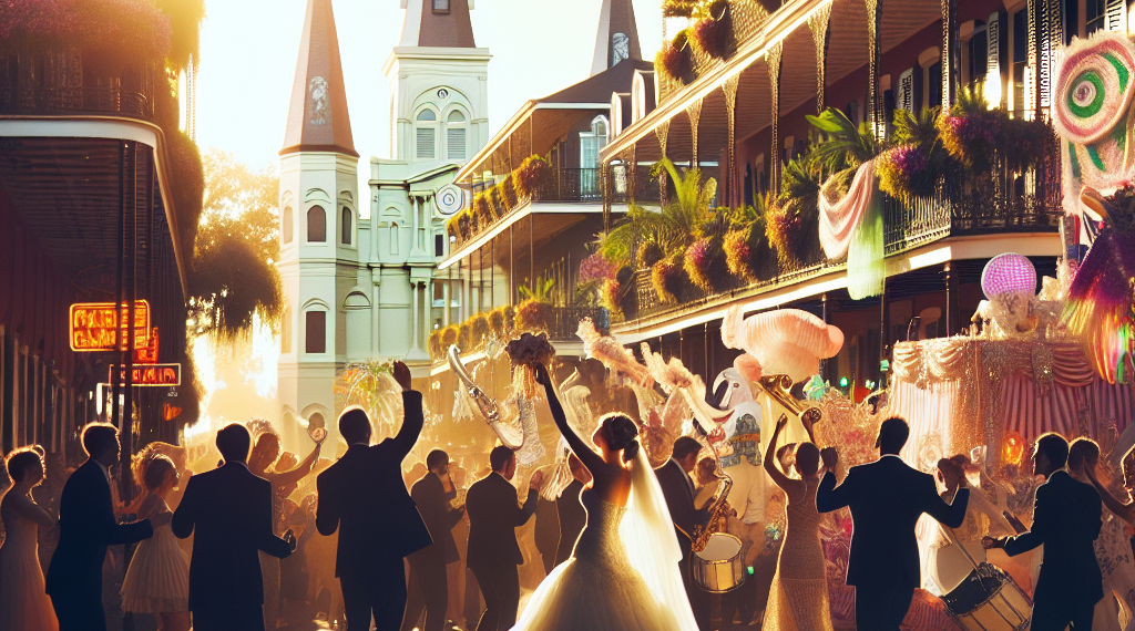 Reeve Carney and Eva Noblezada Turned Their Wedding Into a New Orleans Love Parade