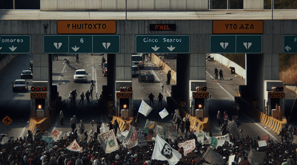 Tercer día de protestas: Sección 22 bloquea el crucero de Cinco Señores y la caseta de Huitzo