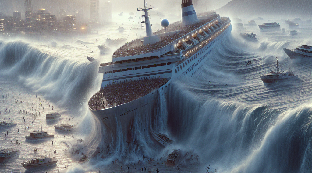 Ola gigante invade crucero y deja decenas desaparecidos