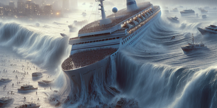 Ola gigante invade crucero y deja decenas desaparecidos