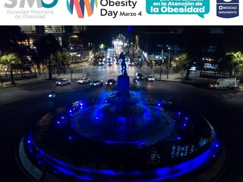 Monumentos de la CDMX se iluminan en azul por el Día Mundial y Nacional contra la Obesidad
