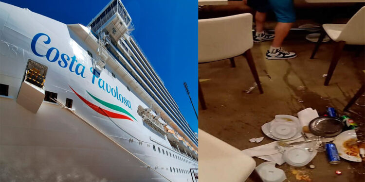 Así fue el momento en el que un violento oleaje sacudió a un crucero que venia de Brasil a Buenos Aires