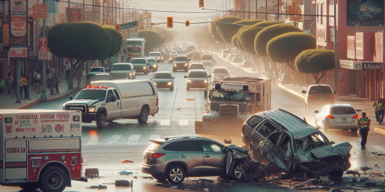 Choque en crucero semaforizado deja daños materiales en el Centro de Torreón