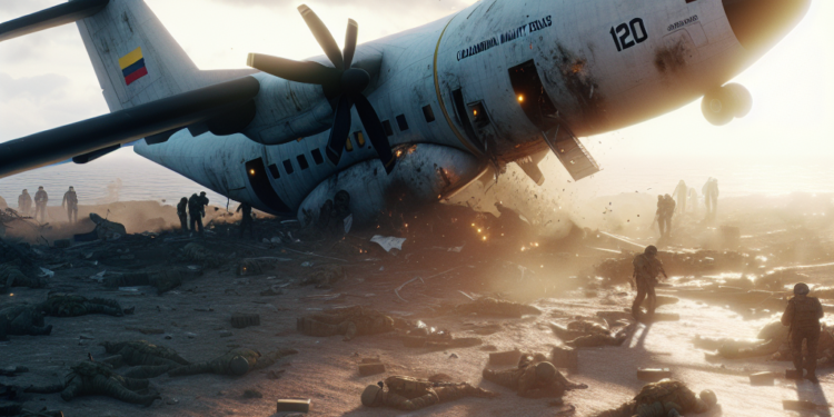 COLOMBIA: AVIÓN CON 120 SOLDADOS SE ESTRELLA