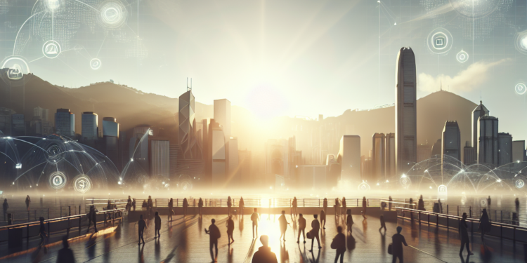 Tecnología eSIM para movilidad digital y datos ilimitados en viajes, representada con un viajero usando smartphone y redes de datos globales estilizadas en naranja y negro.