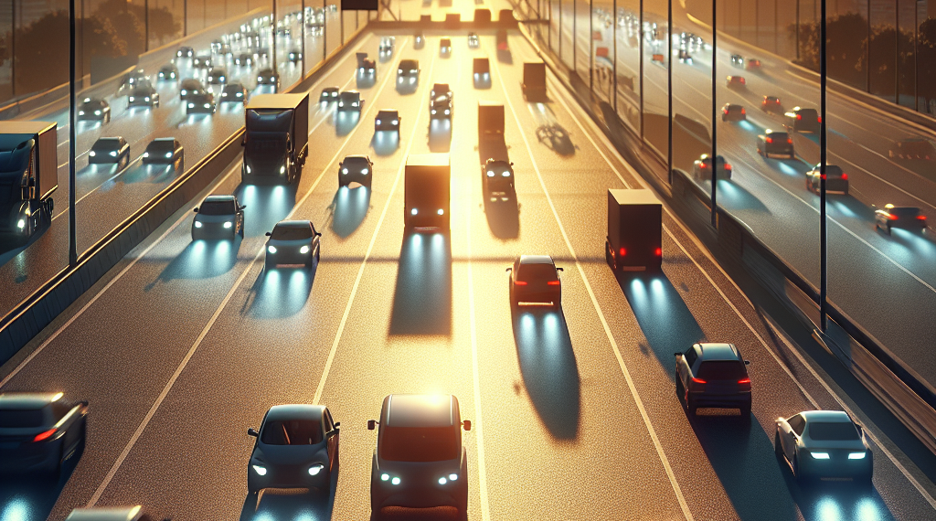 Waymo robotaxi en ciudad futurista mostrando crecimiento récord en viajes y movilidad autónoma innovadora.