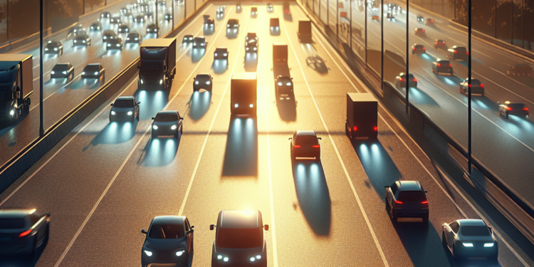 Waymo robotaxi en ciudad futurista mostrando crecimiento récord en viajes y movilidad autónoma innovadora.