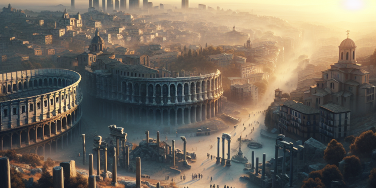 hay una ciudad del 146 a.C con su propio Coliseo a una hora de Madrid