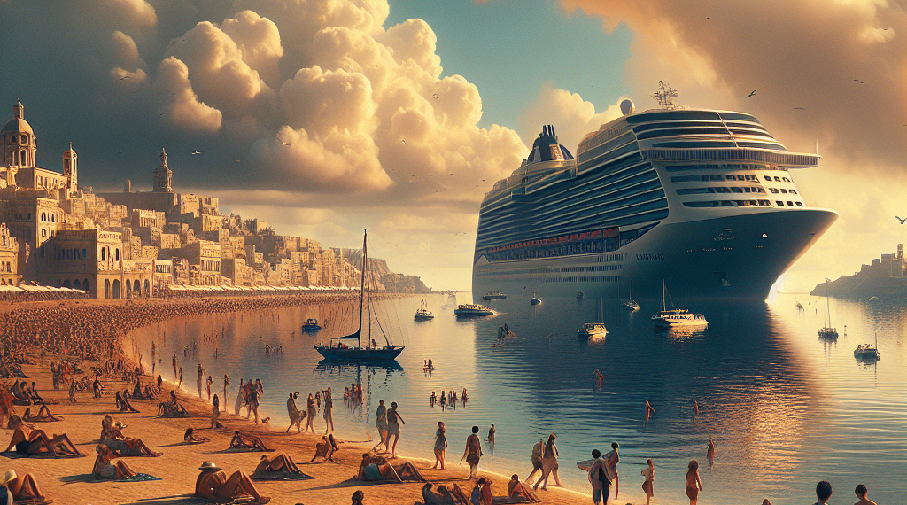 el espectacular estreno de la nueva temporada de cruceros en el puerto de Maó