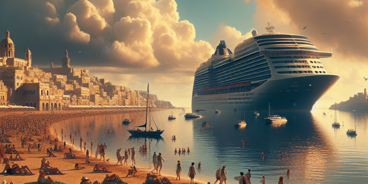 el espectacular estreno de la nueva temporada de cruceros en el puerto de Maó