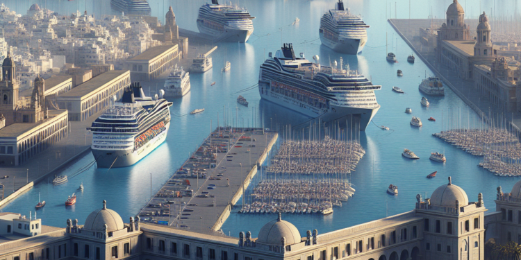 Allona, Martínez y Pérez en las instalaciones del puerto de Cádiz