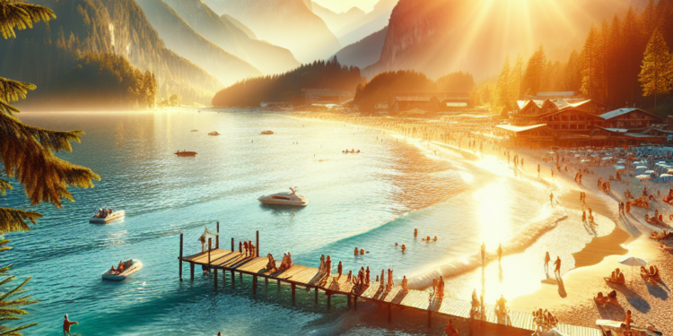 La puesta de sol acaricia el mar en la Zona Económica Especial de Cat Hai.