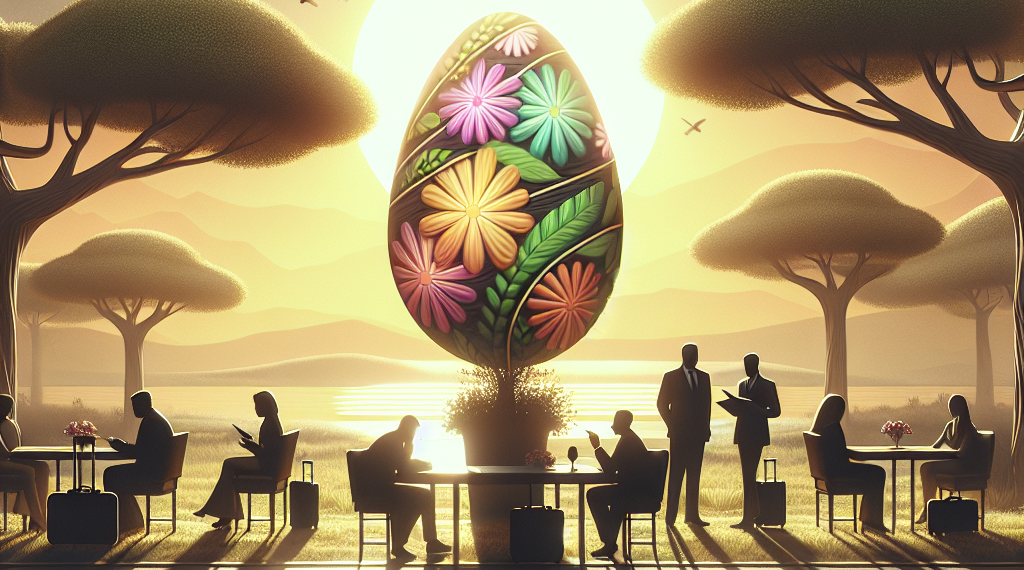 Planificación de viajes para Semana Santa optimizada mediante inteligencia artificial y automatización, con interfaces futuristas y tecnología avanzada.