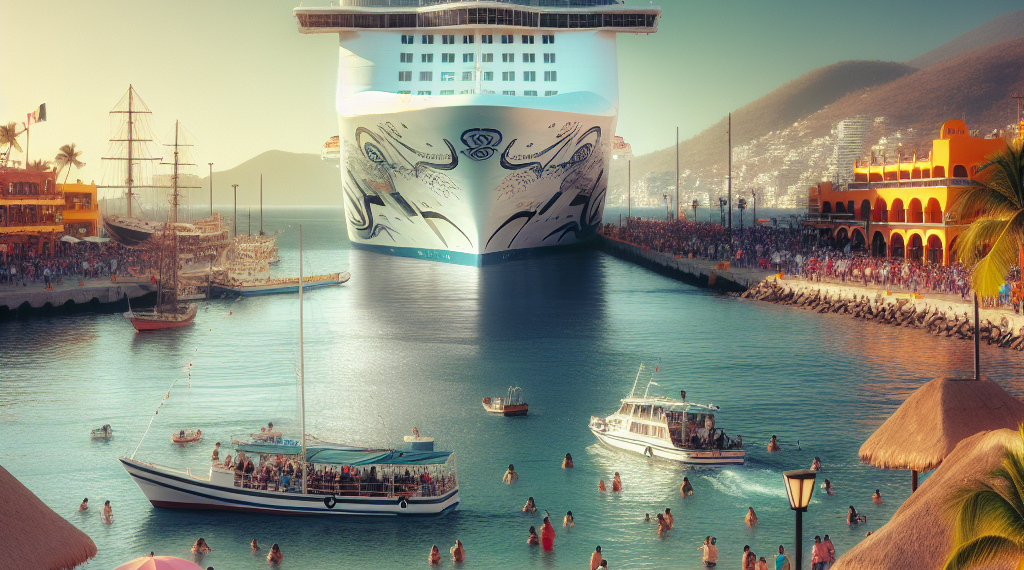 Crucero Norwegian Bliss arriba a Puerto Vallarta. Foto: Cortesía