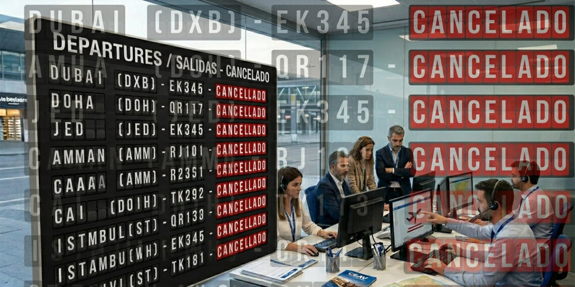 Caos y colapso en Oriente Medio: as&iacute; responden las agencias ante la crisis a&eacute;rea