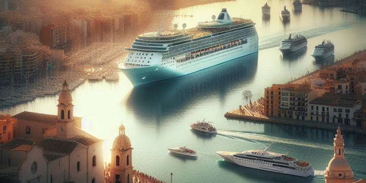 Hortensia Sánchez en reunión con representantes de navieras en Seatrade Cruise Global