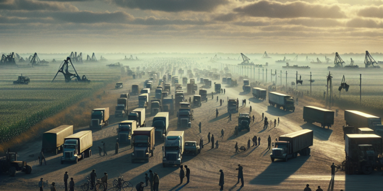 Bloqueo carretero de transportistas. Foto: Alejandro Vargas / EL UNIVERSAL