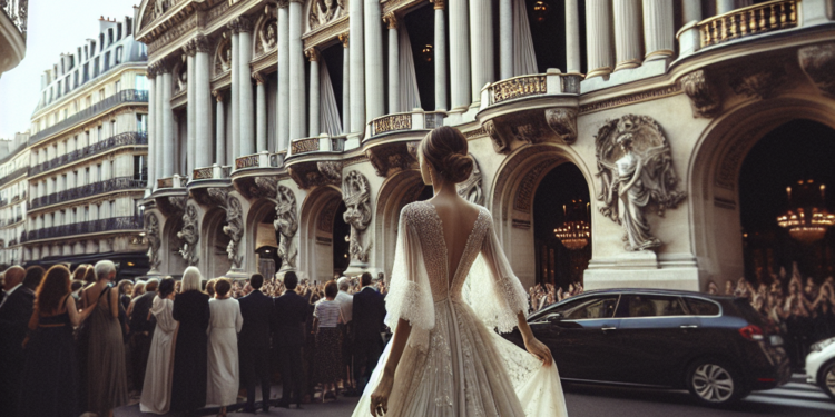 The Bride Wore Archival Valentino to Exchange Vows on Stage at a Parisian Theater
