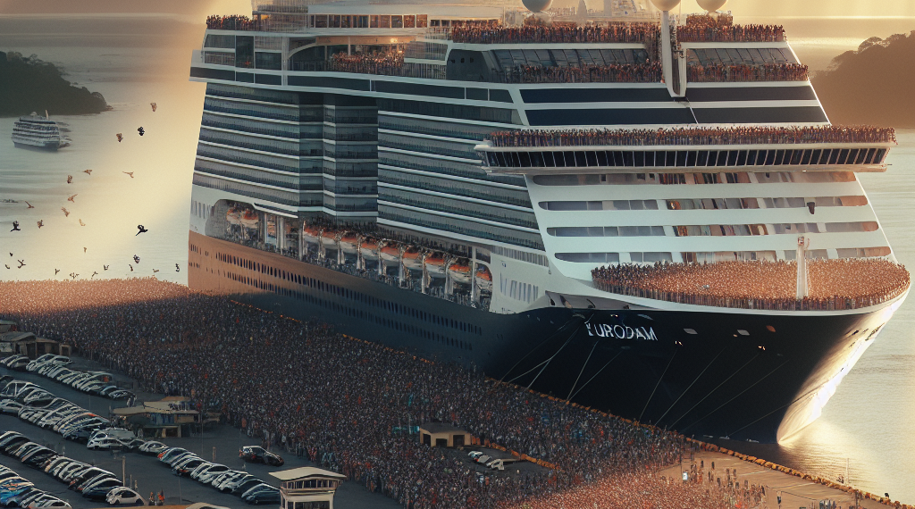 Crucero Eurodam llegó al puerto de Acajutla. Foto Cortesía PNC