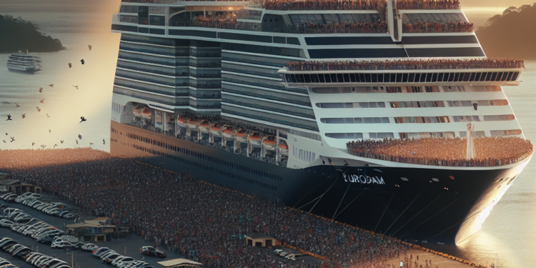 Crucero Eurodam llegó al puerto de Acajutla. Foto Cortesía PNC