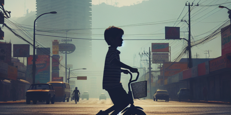 Niño de 8 años cruza en triciclo uno de los cruceros más peligrosos de Acapulco | VIDEO