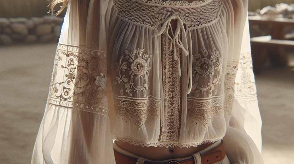 Blusas boho blancas inspiradas en los 70 que son de buen gusto para lucir con pantalones en primavera 2026